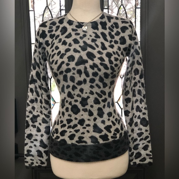 Belle France 100% Cashmere Leopard Print Sweater | NWT - Picture 1 of 9